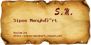 Sipos Menyhért névjegykártya