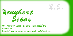 menyhert sipos business card